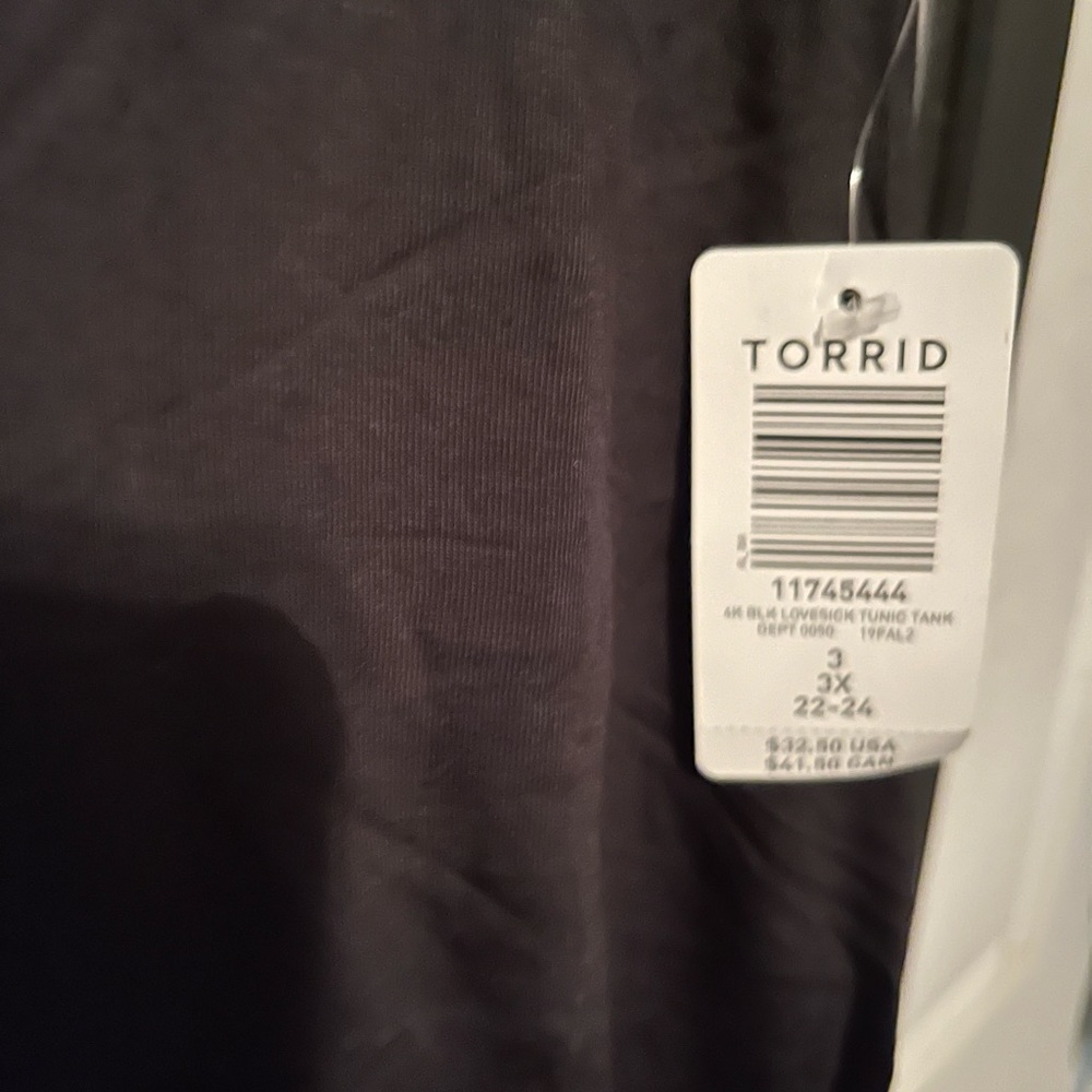 Torrid Tank Top Black size 3 with tag